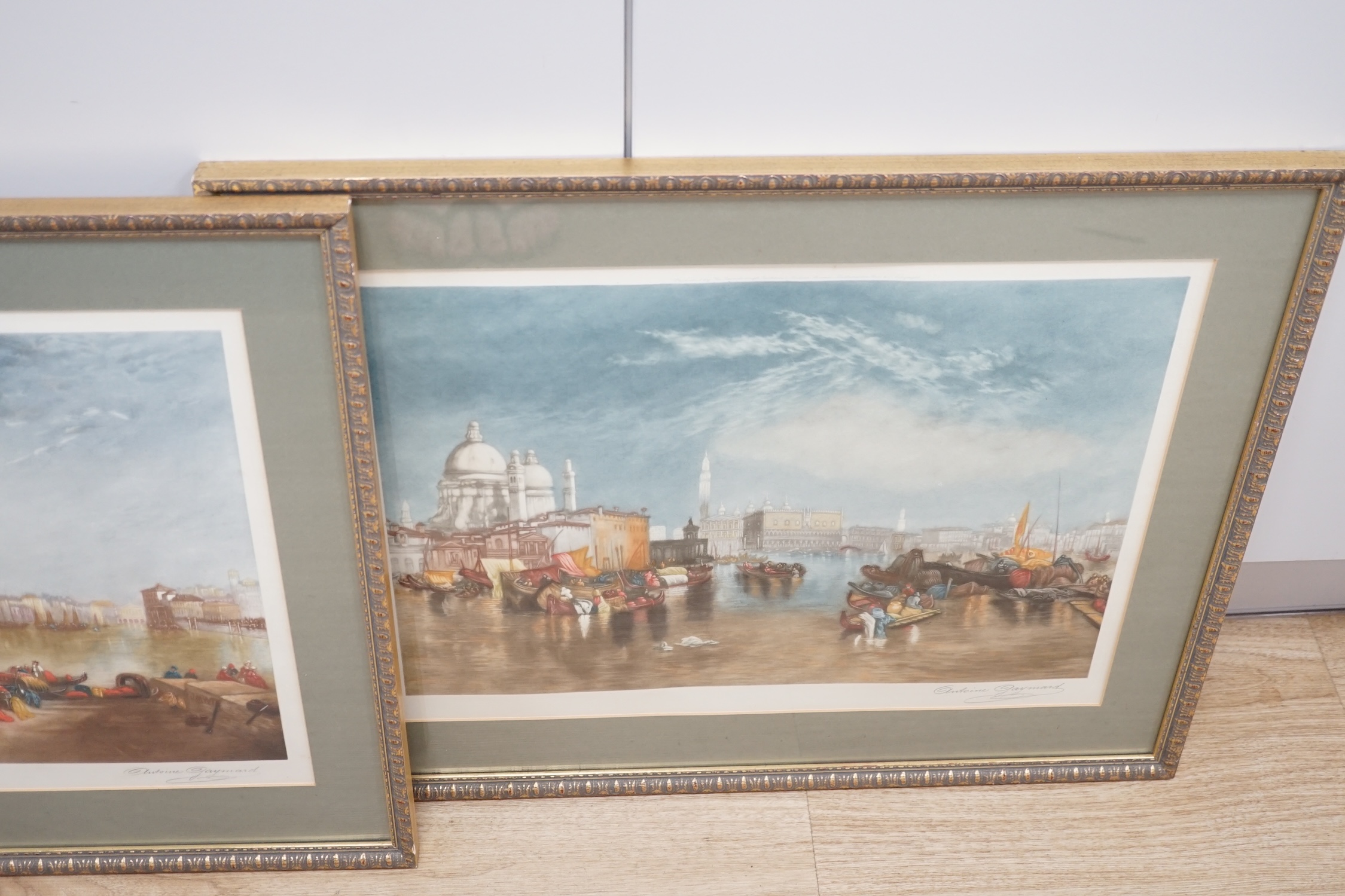 Antoine Gaymard (b.1878), pair of mezzotints, Views of Venice, signed in pencil, 32 x 46cm. Condition - fair